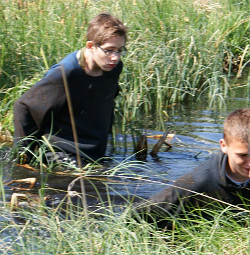 river tracing fully clothed