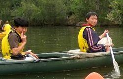 Canoeing in the rain