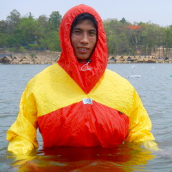 lifeguard anorak swimming in lake
